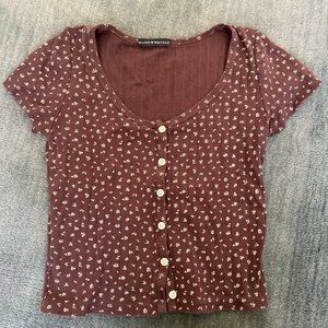 brandymelville brown floral shirt y2k 2000s vintage